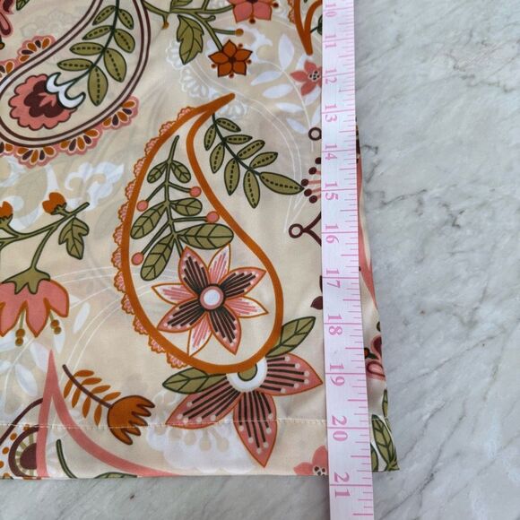 Harve Benard elastic waist wide leg cropped paisley pants size L - Picture 7 of 7